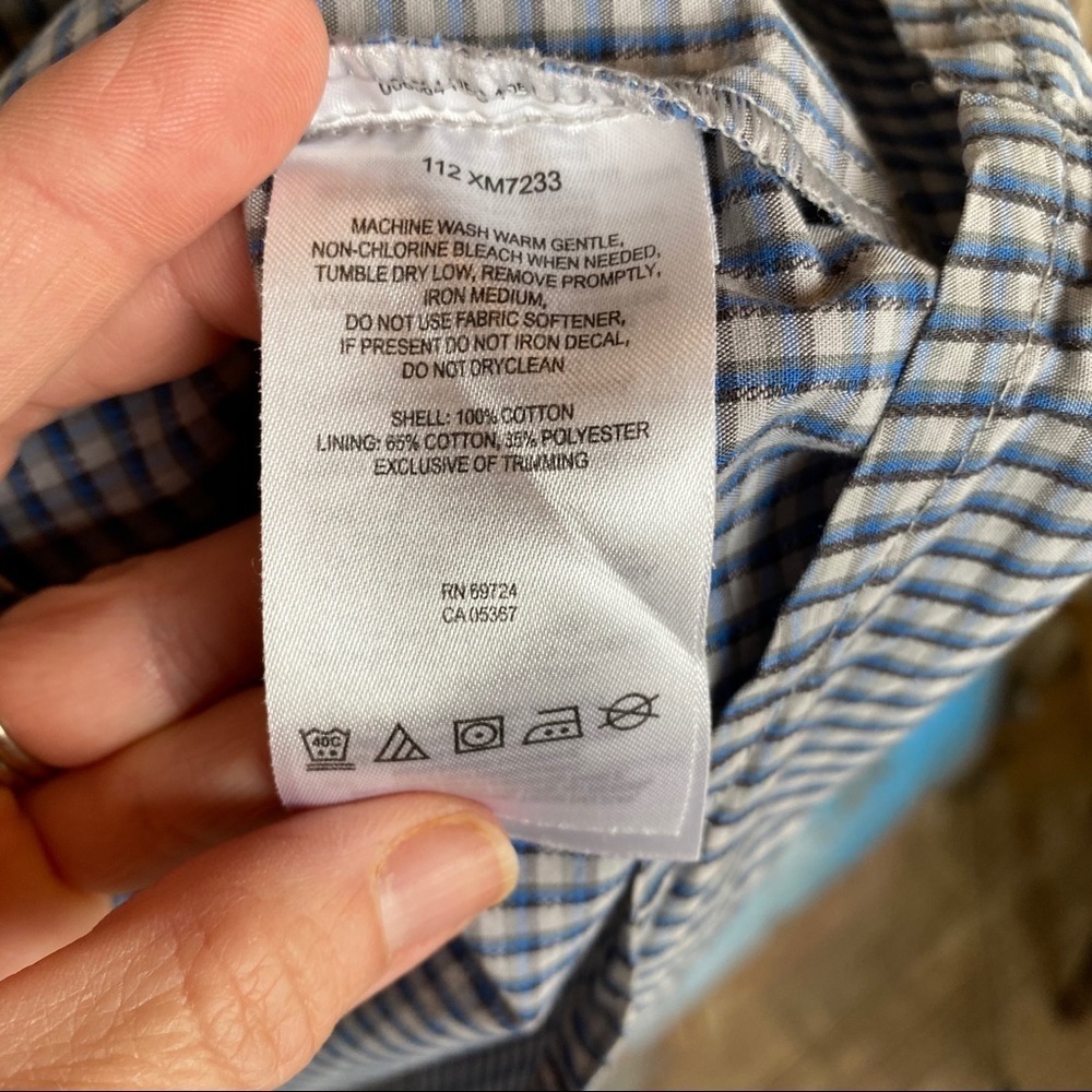 Columbia Blue Checked Long Sleeve Button Down Top - Picture 5 of 7